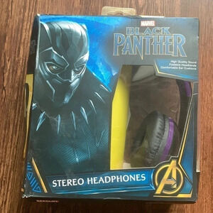 Marvel Black Panther Stereo Headphones New